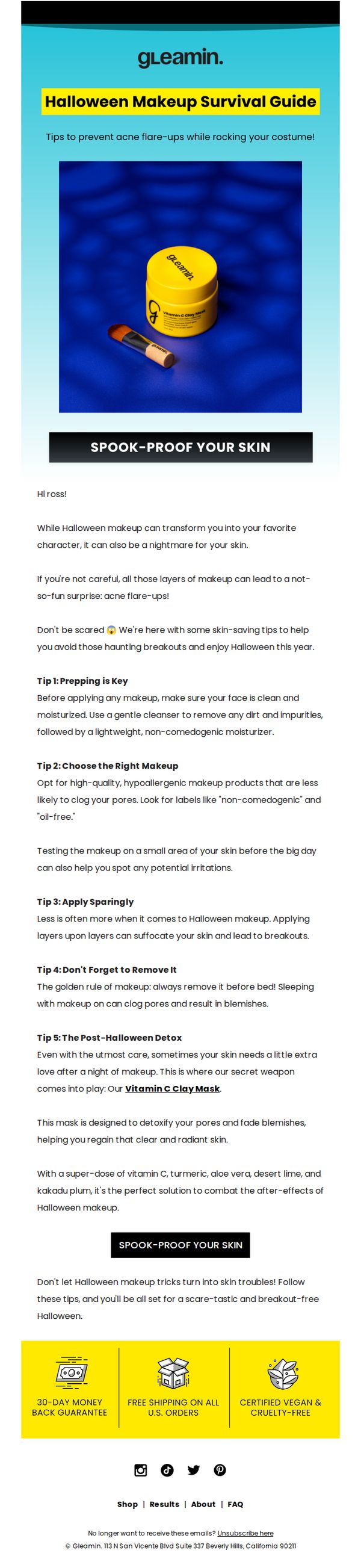7. Gleamin: 🎃 Halloween Makeup Alert: Prevent Acne Flare-Ups!
