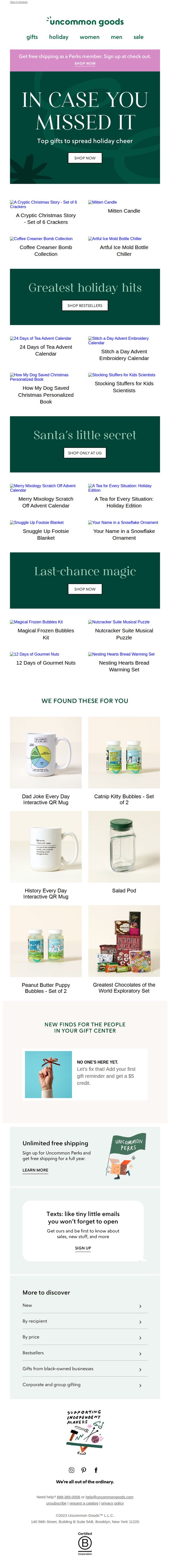 7. uncommon goods: In case you missed it: top gifts to spread holiday cheer