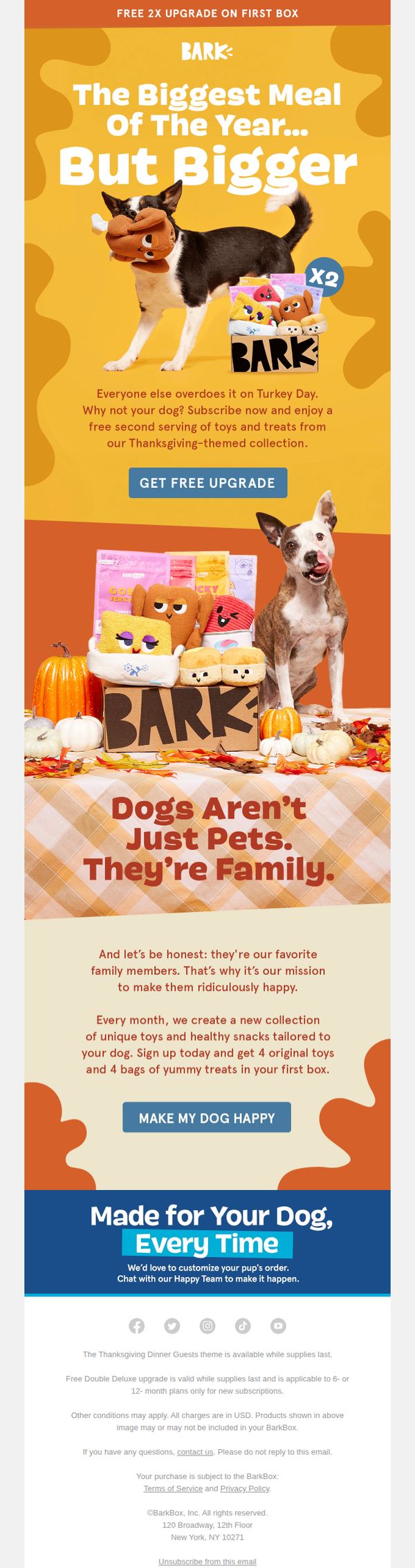 9. Bark Box: Your Turkey Day upgrade? About to get the 🪓
