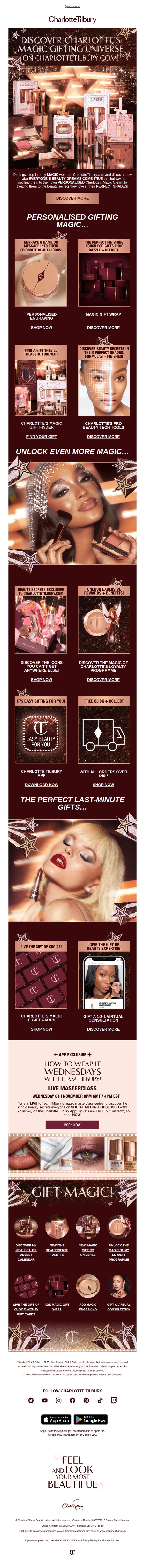 8. Charlotte Tilbury - UK: Step Into My Magic World On CharlotteTilbury.com!