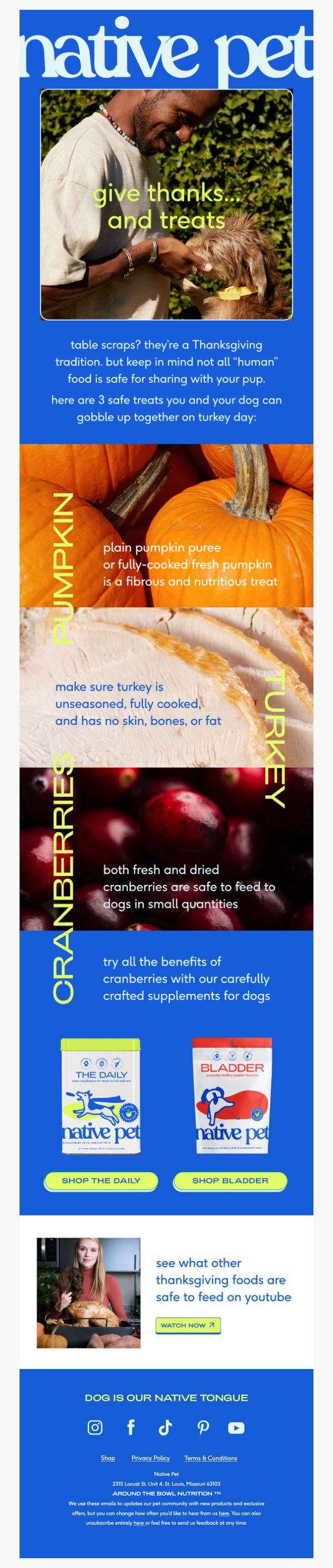 6. Native Pet: pup-approved foods you can share on Thanksgiving!