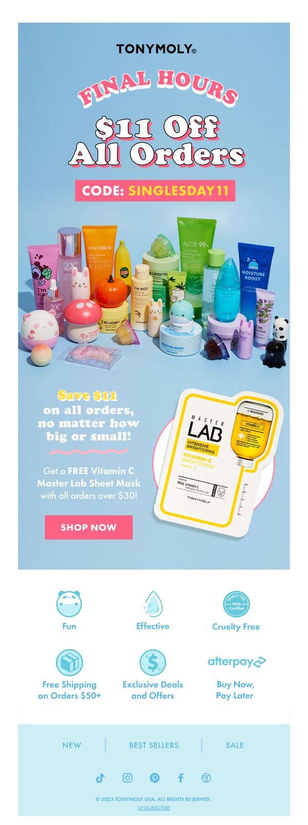 10. Tonymoly: LAST CHANCE: Singles Day Special