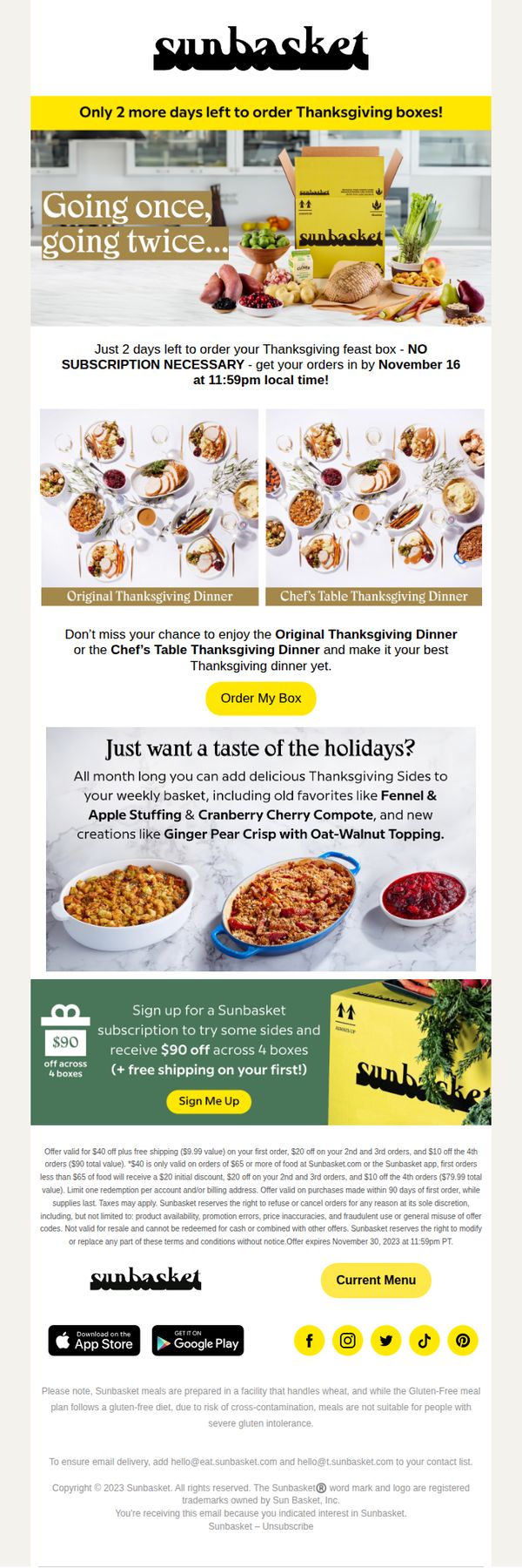 10. Last call for Thanksgiving boxes