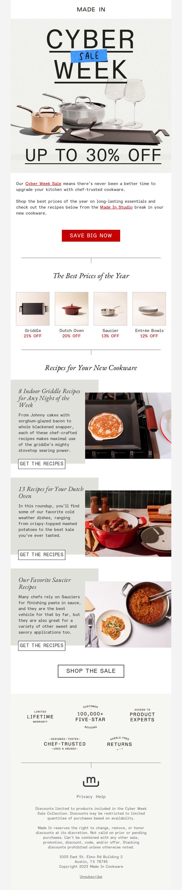 9. Up to 30% OFF Cookware Essentials