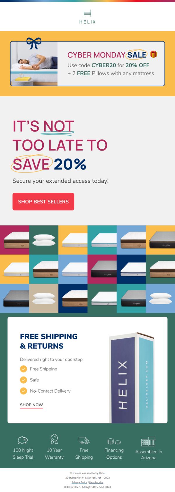 7. Helix Sleep: Sleep better. Save 20%!