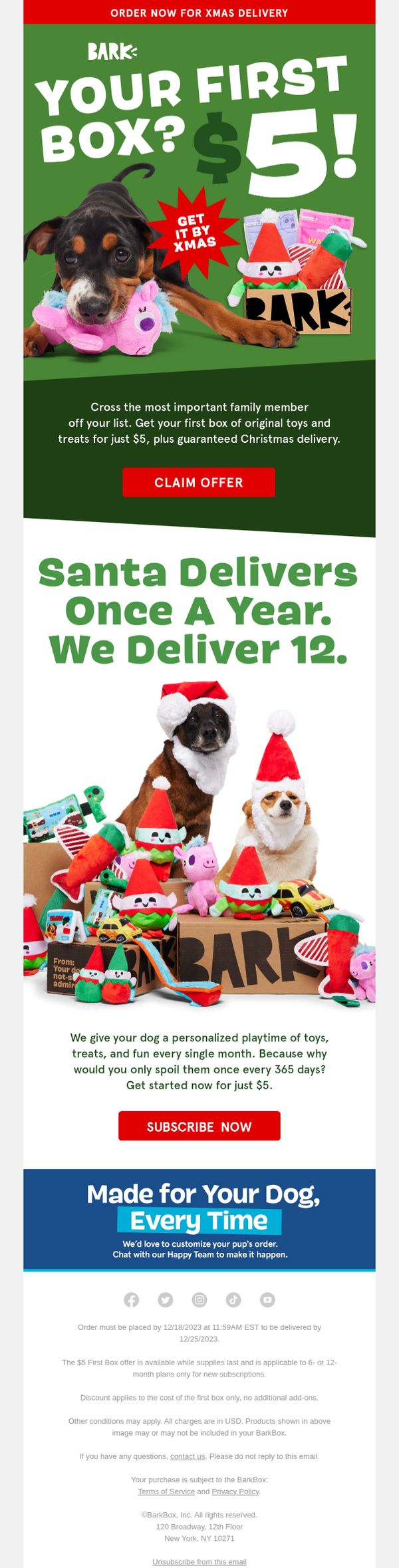 6. Bark Box: Last chance to get ash's $5 BarkBox before Xmas!