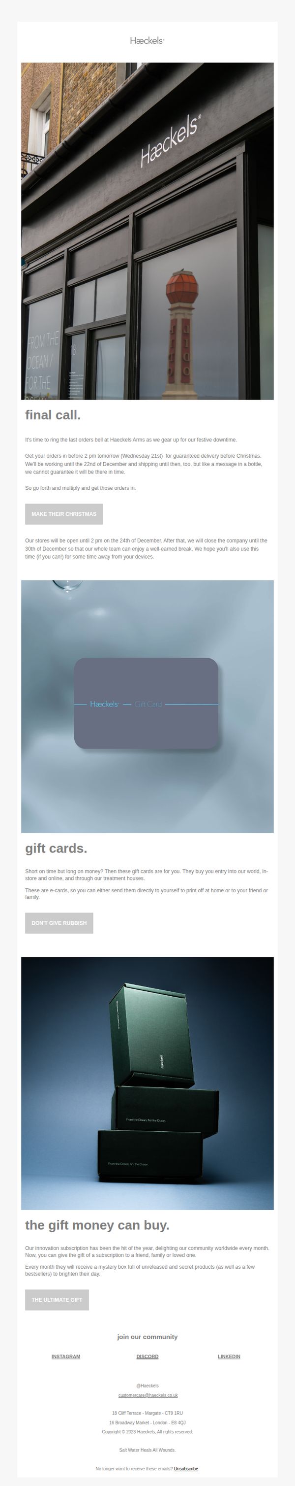 8. Last call for guaranteed Christmas delivery.