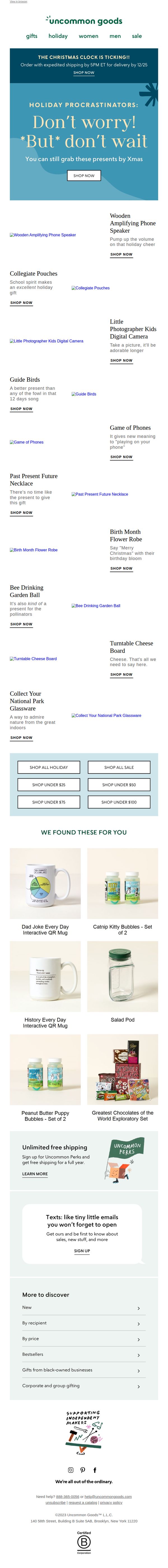 uncommon goods