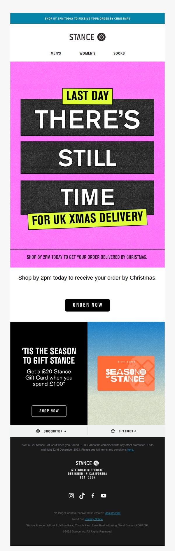 9. Stance Socks: ⏰ Shop by 2pm today to get your order delivered by Christmas!