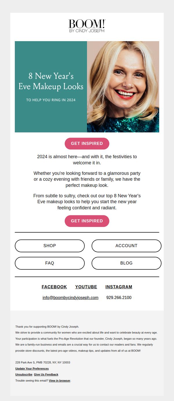 10. BOOM by Cindy Joseph: Glam it up this New Year's Eve