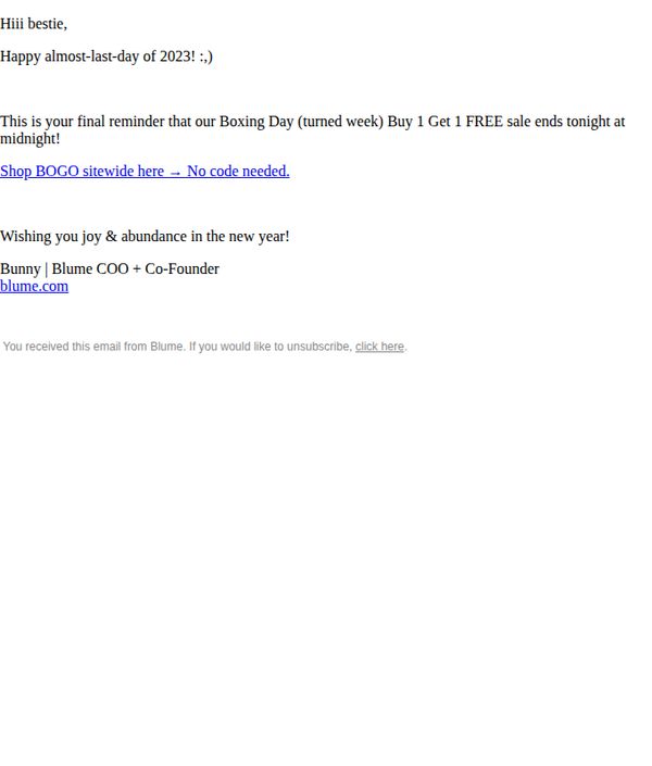 6. BOGO sitewide final day :)