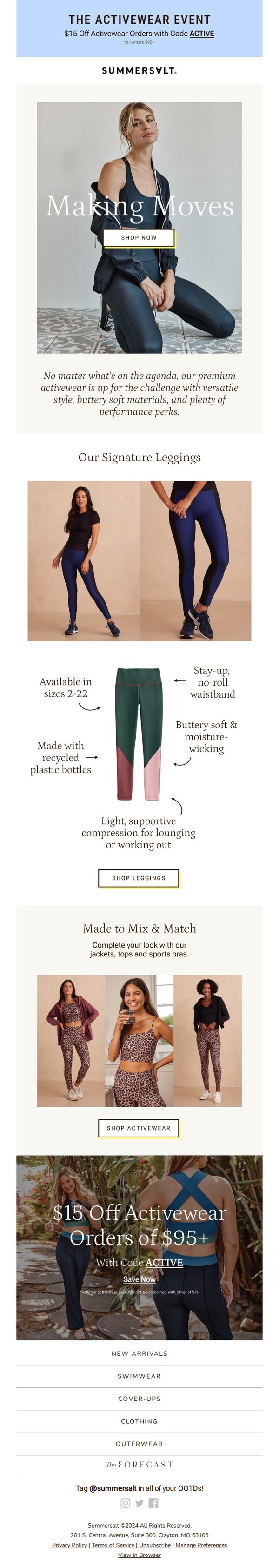 7. Summersalt: The Activewear Event: $15 Off