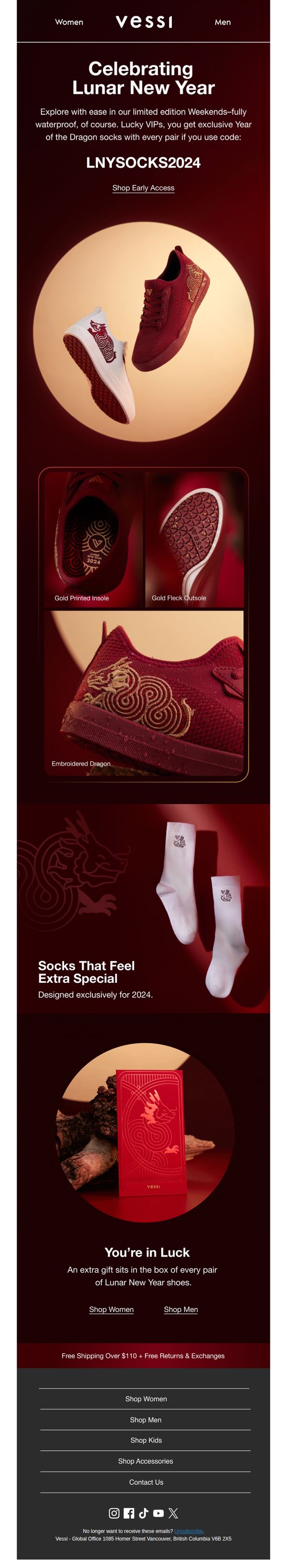 9. Vessi: Your VIP gift and Lunar New Year collection ⭐