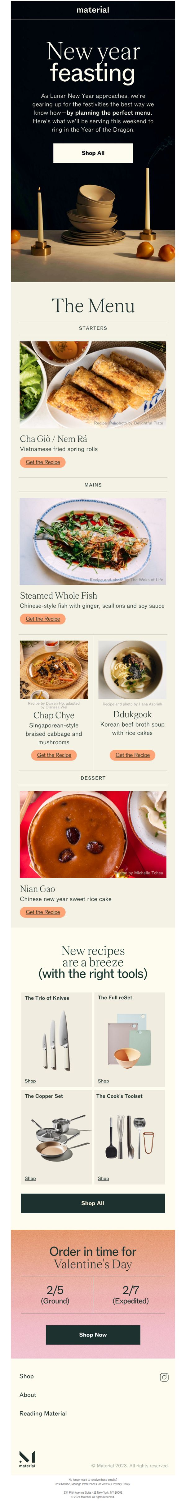 6. Our Lunar New Year menu is in!