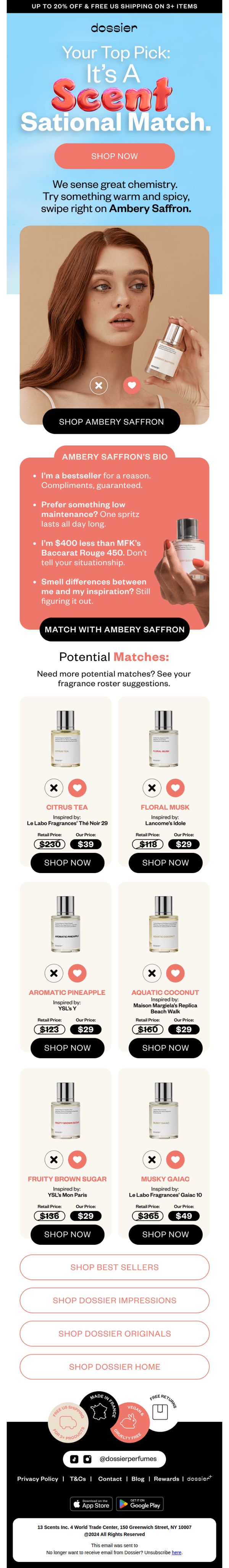 10. Dossier - EN: Would you swipe right on our #1 bestseller? 💕