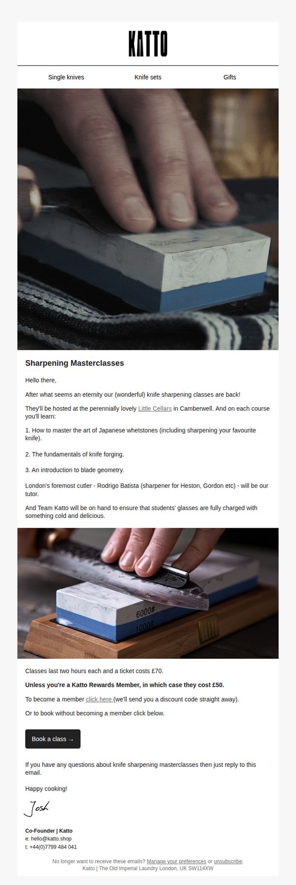 10. Crane Cookware: Book now | Sharpening Masterclasses