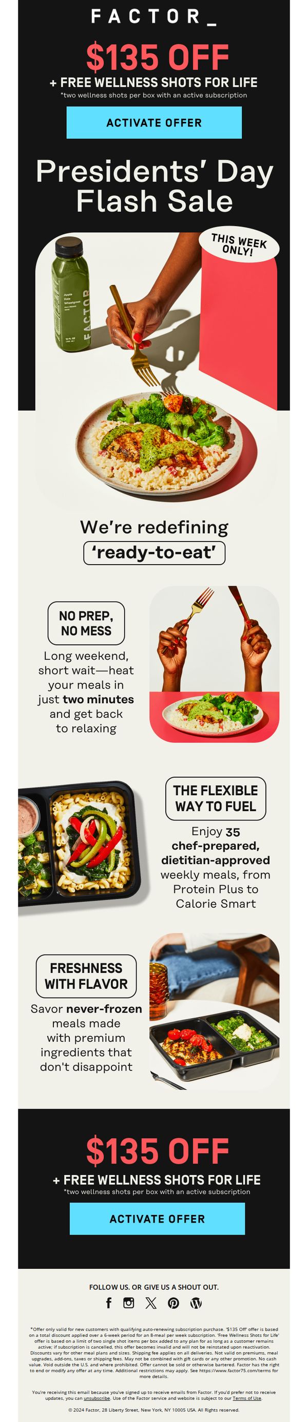 6. $135 OFF | America’s #1 Ready-to-Eat Meal Delivery Service
