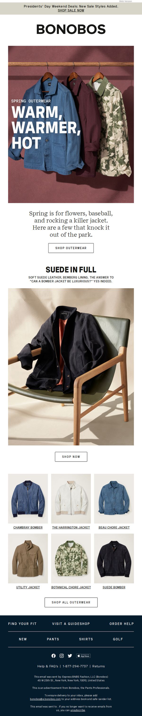 10. Bonobos: New Presidents' Day Deals + Just-Dropped Jackets