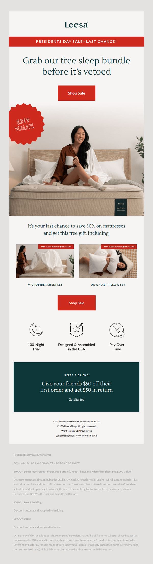 9. Leesa: Grab our Presidents Day Sale before it's vetoed!