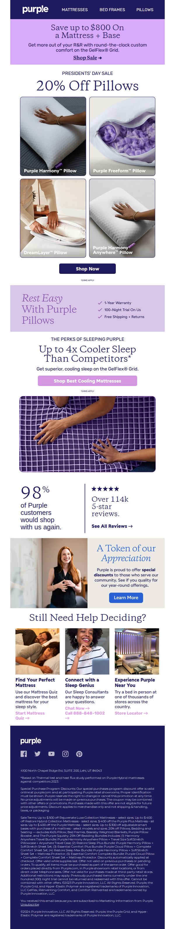 10. Purple: 20% Off Pillows — You’re Not  Dreaming
