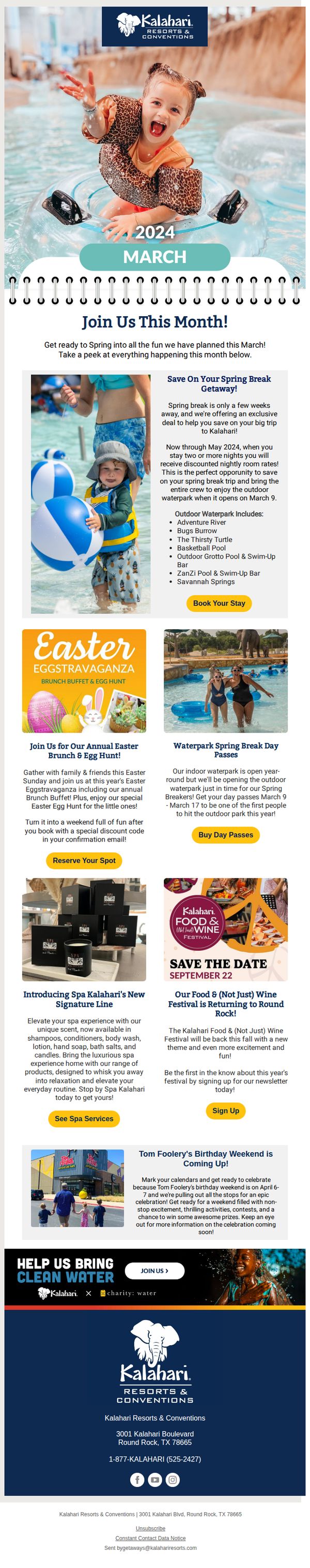 9. Spring Into Fun this Month at Kalahari!