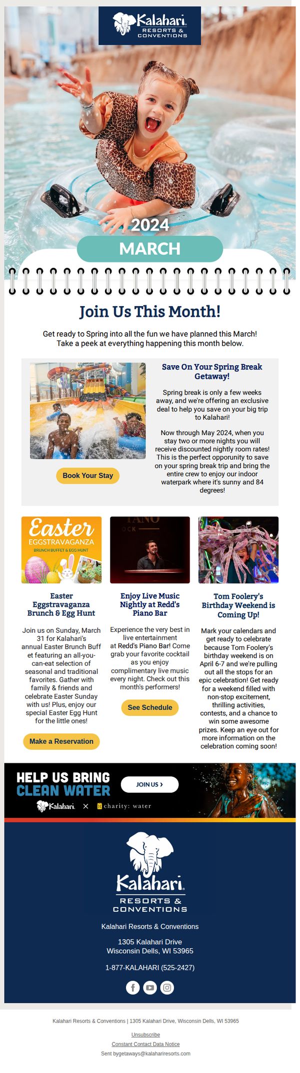 6. Kalahari Resorts: Spring Into Fun this Month at Kalahari!
