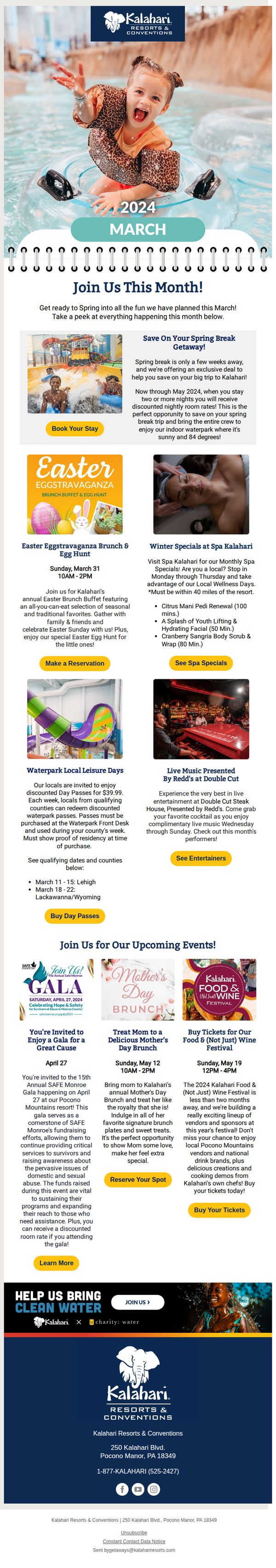 8. Spring Into Fun this Month at Kalahari!