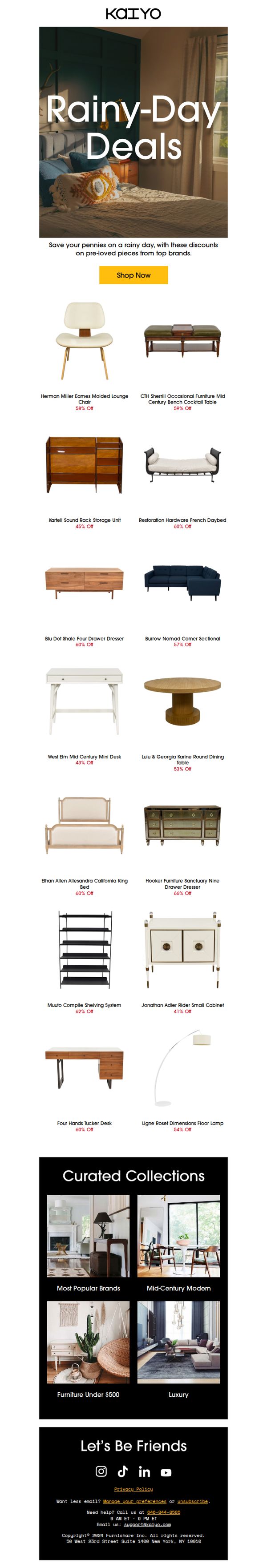 10. Kaiyo: Deals on Herman Miller, West Elm, Kartell, Jonathan Adler, Burrow & More