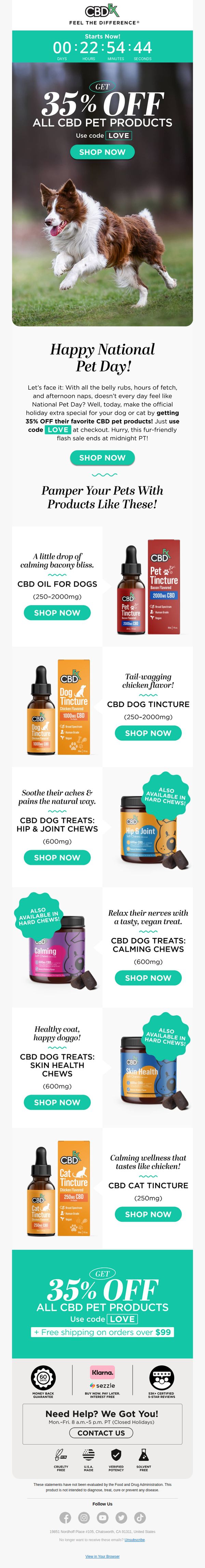 6. CBDfx: Get 35% OFF all CBD for Pets! 🐶