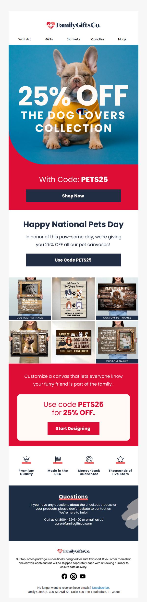 10. Family Gifts Co: 25% OFF All Pet Canvases!