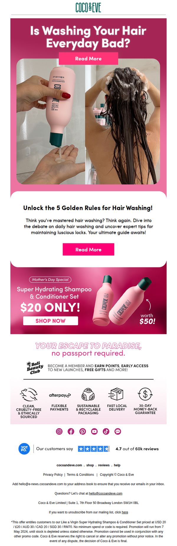 9. Coco & Eve: Is Washing Your Hair Everyday Bad for you?