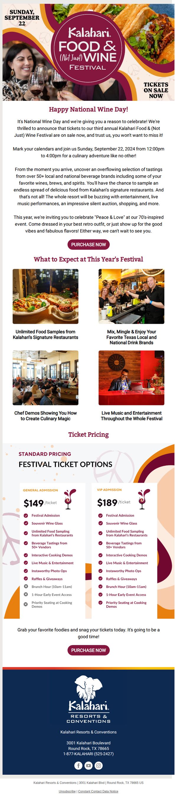 6. Kalahari Resorts: Raise a Glass - It's National Wine Day! 🍷
