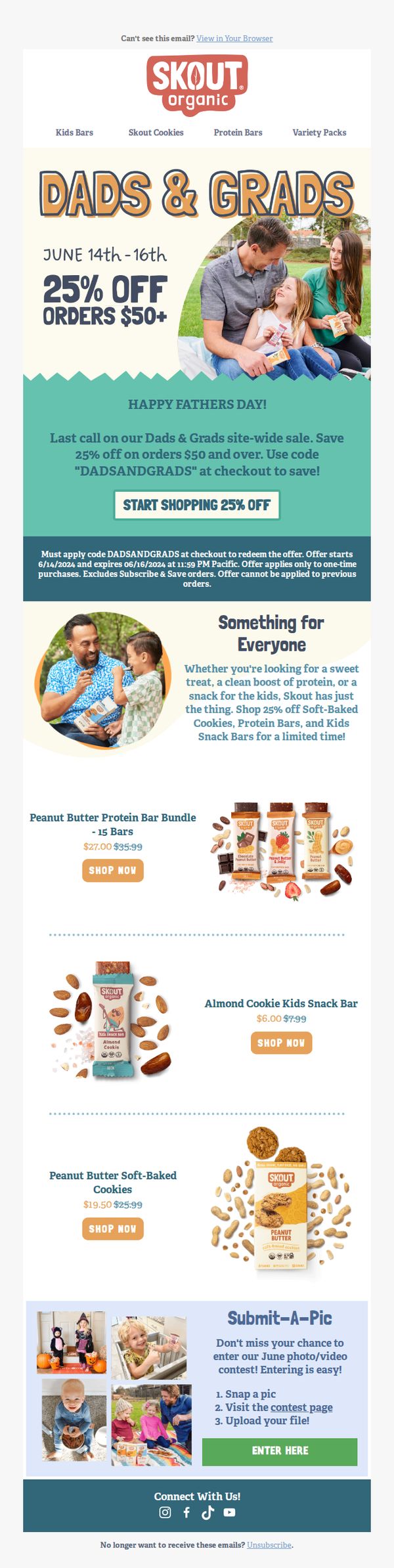 8. Skout Organic: 25% Off Snacks for Dads, Grads, or Any Occasion! 👔🎓