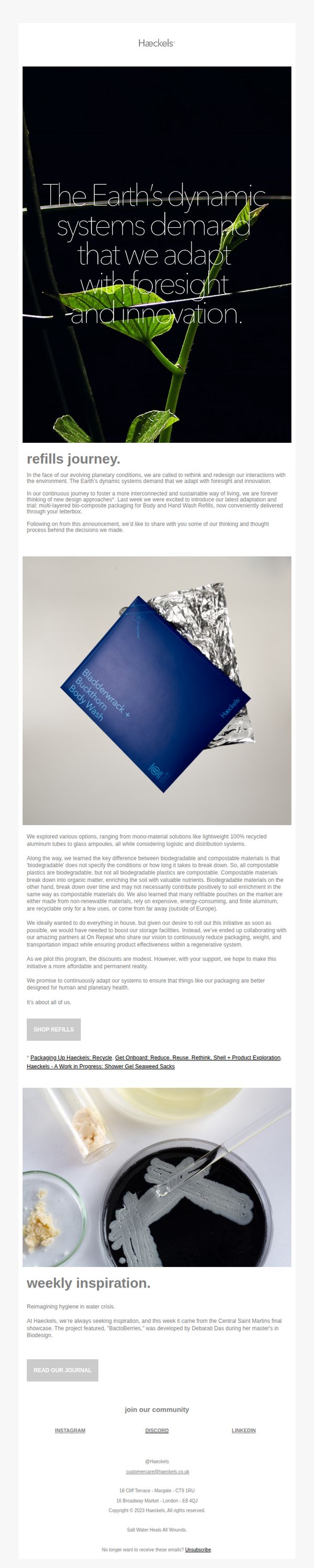 7. Haeckels: Refills + Redefining Hygiene