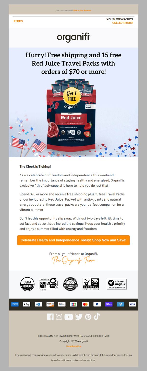 9. Grab Your Free Red Juice Travel Packs Now!