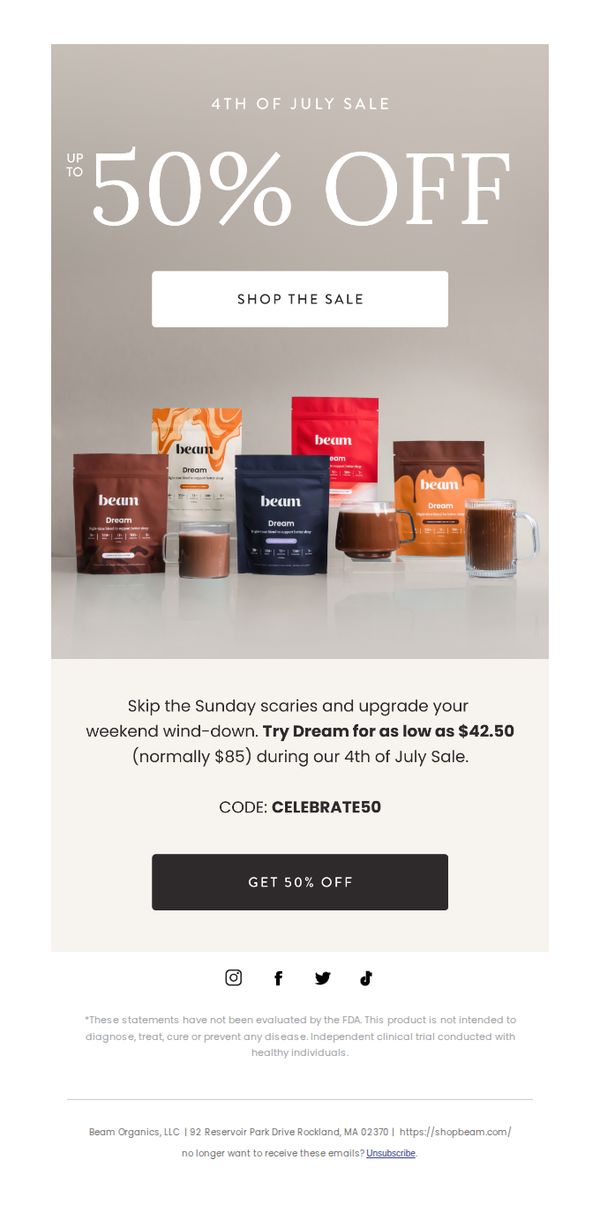 7. beam: 🗓️ Invite only: now up to 50% off!