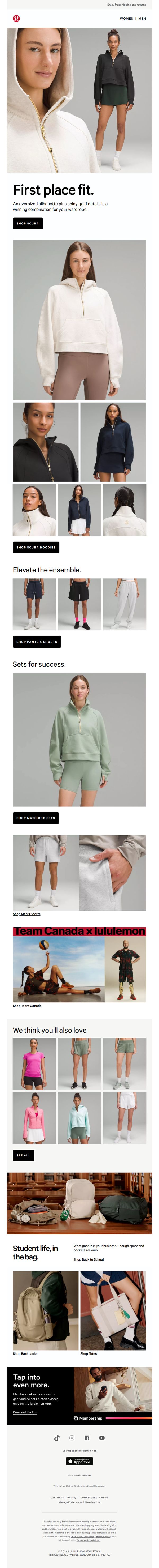 8. Lululemon: Go for gold