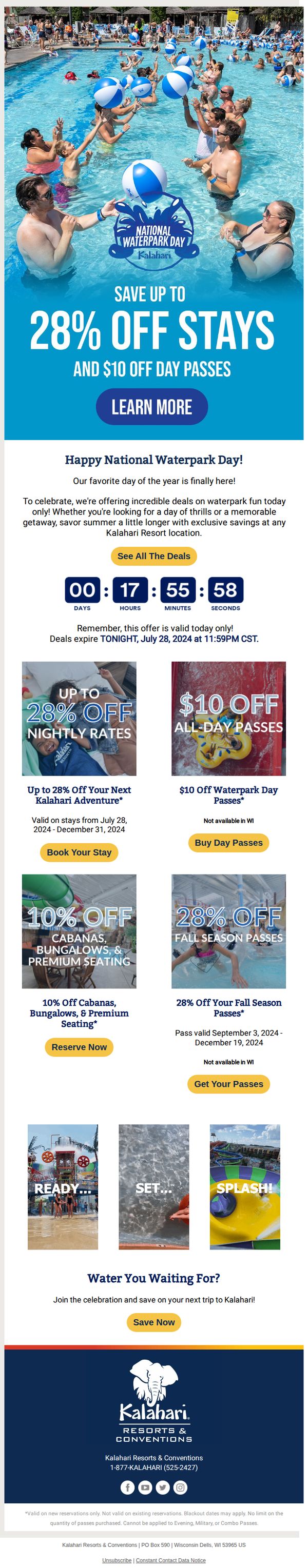 9. Kalahari Resorts: 🚨 TODAY ONLY! Save Up To 28% On Your Next Trip