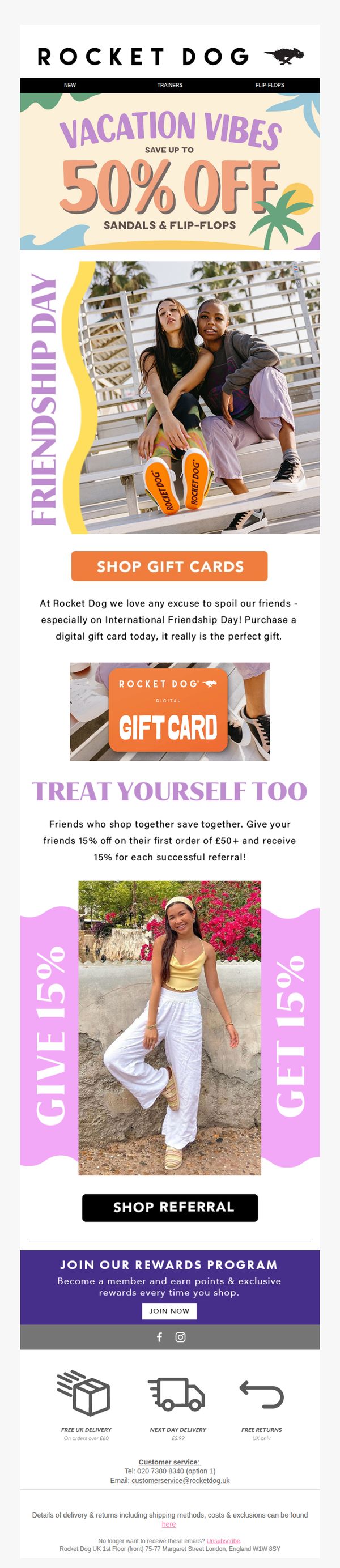 7. Rocket Dog: Celebrate International Friendship Day with us! 💌