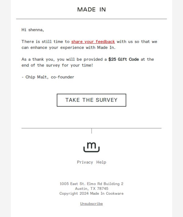 6. Made In: shenna, there's still time to get your $25