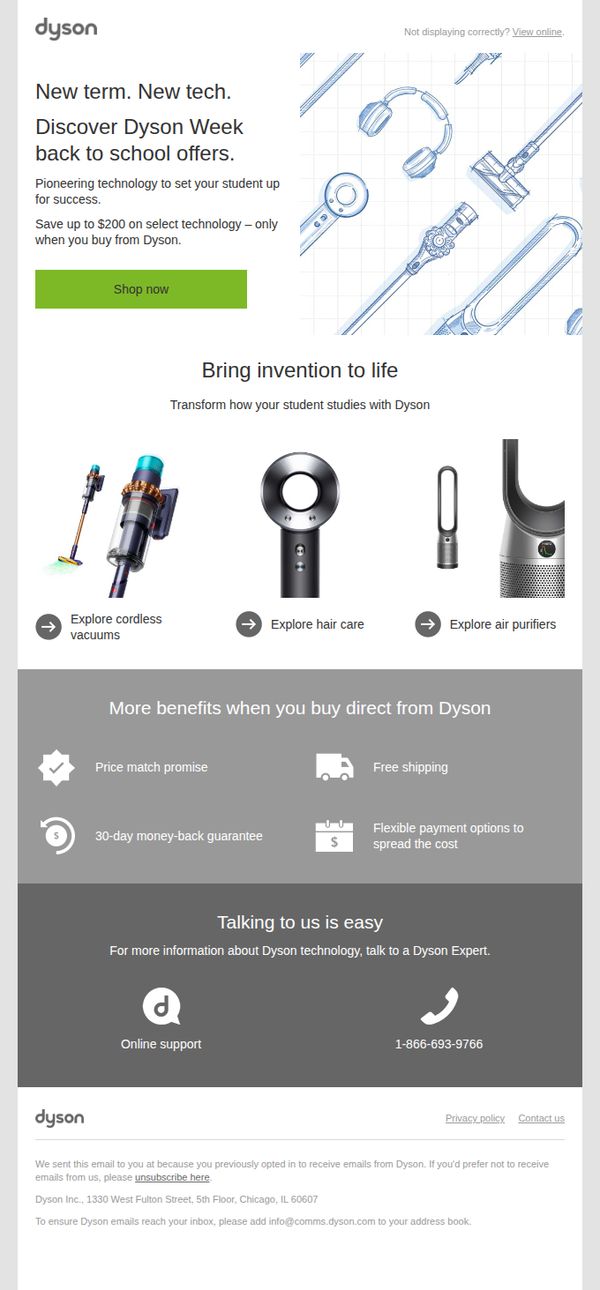 6. Dyson: Explore Dyson week back to school deals