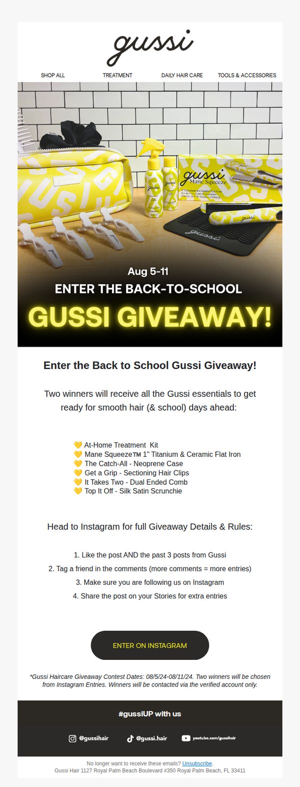6. Enter the Gussi Back-to-School Giveaway on IG! ✨