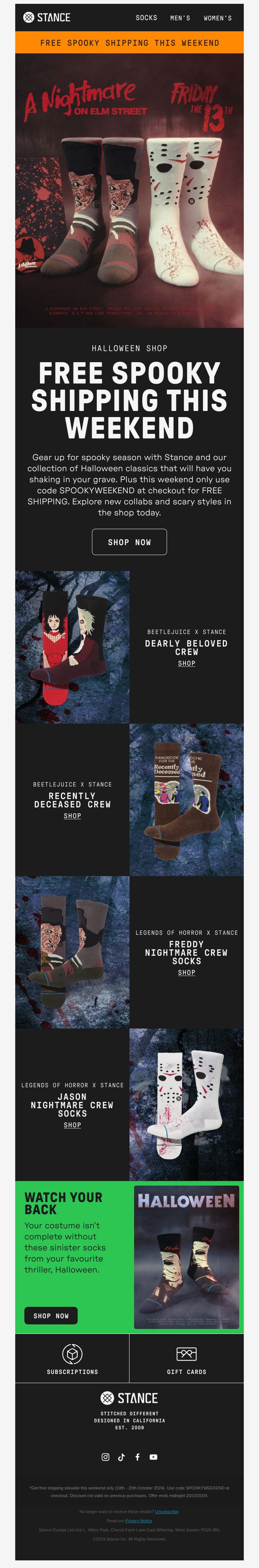 8. Free Shipping Sitewide, This Weekend Only! 👻