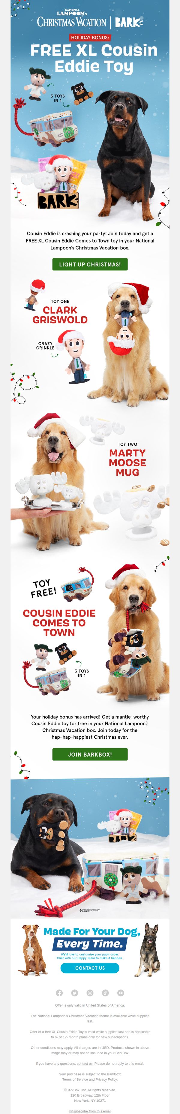 8. Bark Box: Upgrade Your National Lampoon’s Christmas Vacation Box