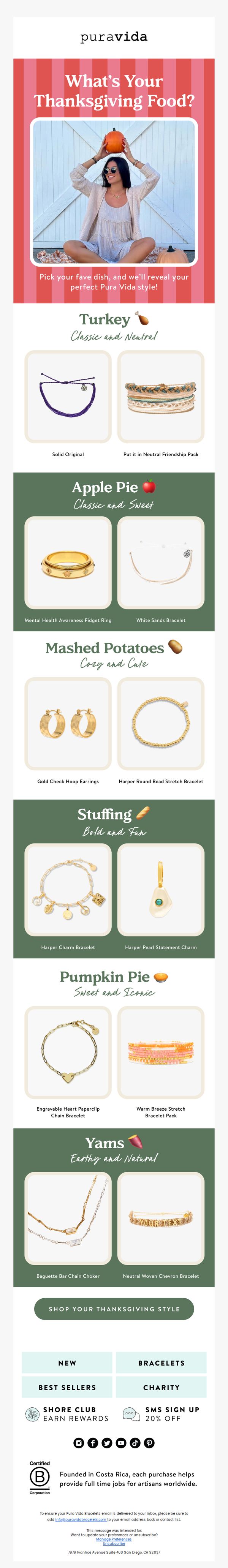 8. Pura Vida Bracelets: PV styles to match your favorite Thanksgiving Dish