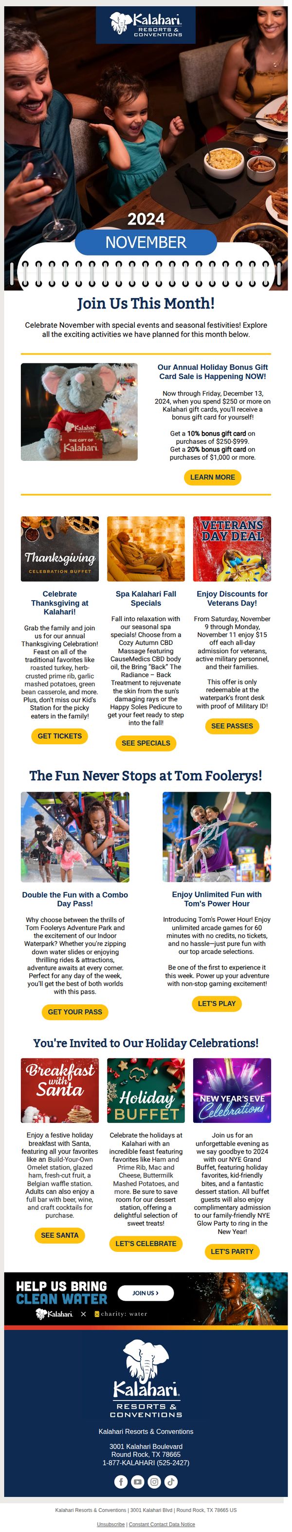 8. Kalahari Resorts: Thanksgiving Celebrations and More this Fall!