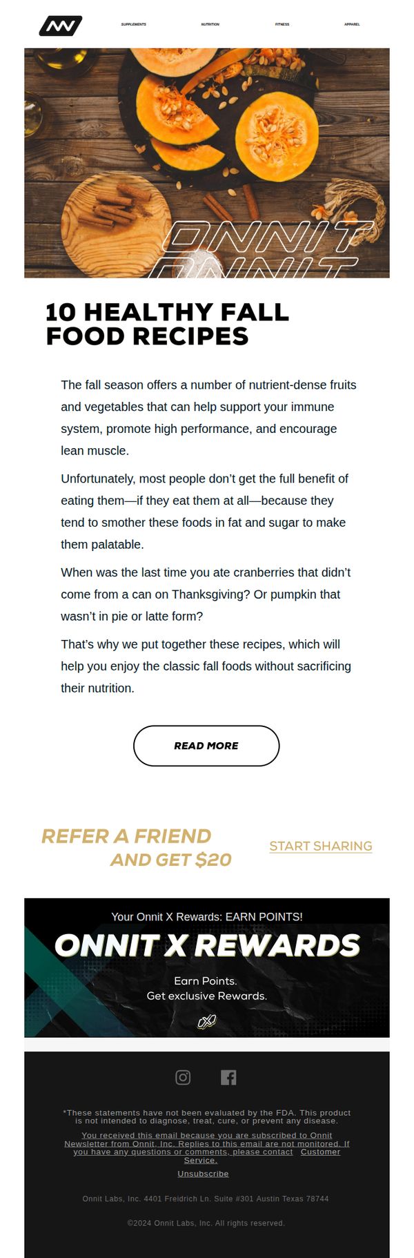 8. Onnit: 10 Healthy Fall Food Recipes