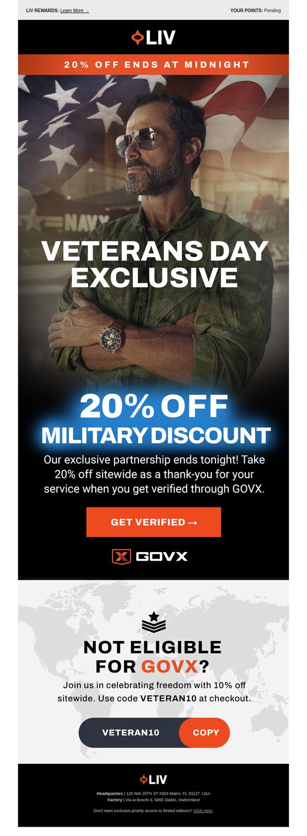 6. LIV Watches: Veterans Day Savings Ends Tonight