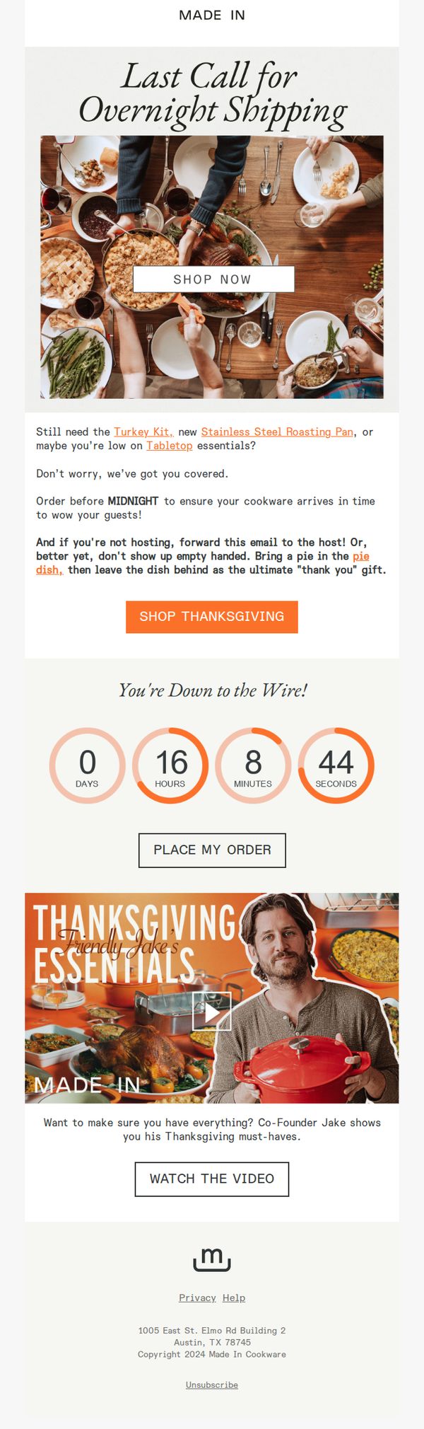 7. Last Call For Overnight Thanksgiving Delivery ⏰ Ends @ Midnight