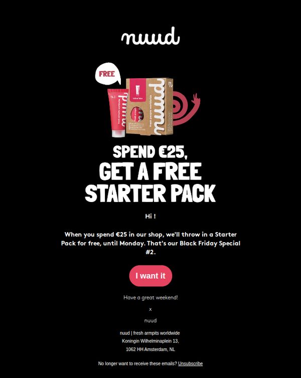 6. A FREE Starter Pack with every €25